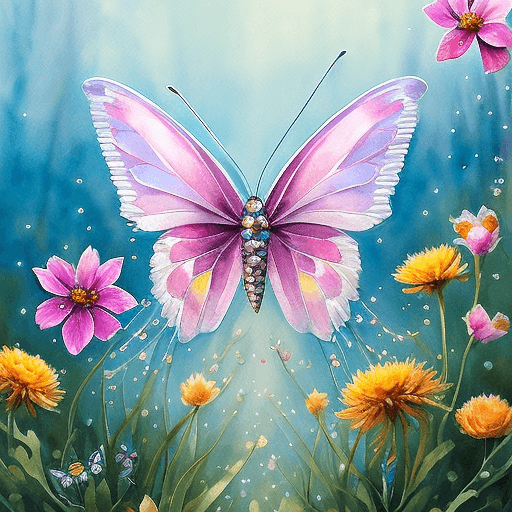 Playground AI로 생성한 그림(2) - 꽃과 나비