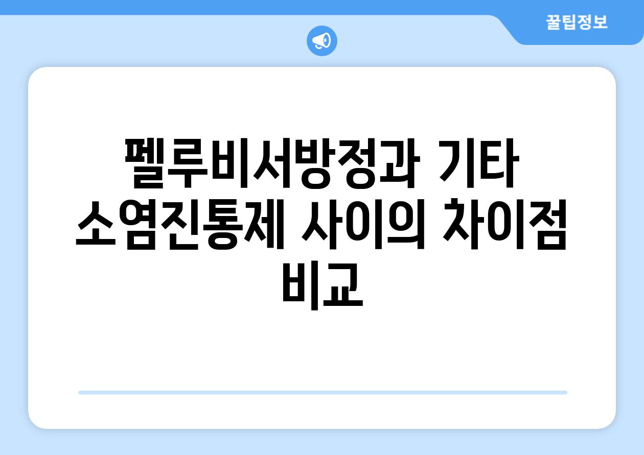 펠루비서방정과 기타 소염진통제 사이의 차이점 비교