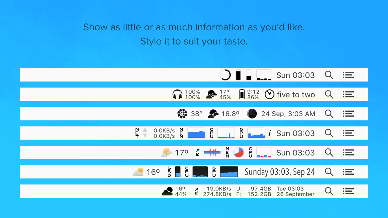 iStat Menus - Status Bar Display