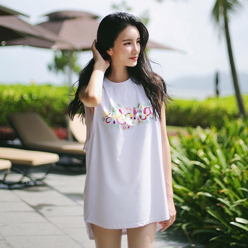 이스트본 컬러풀 알로하 여자 나시 래쉬가드