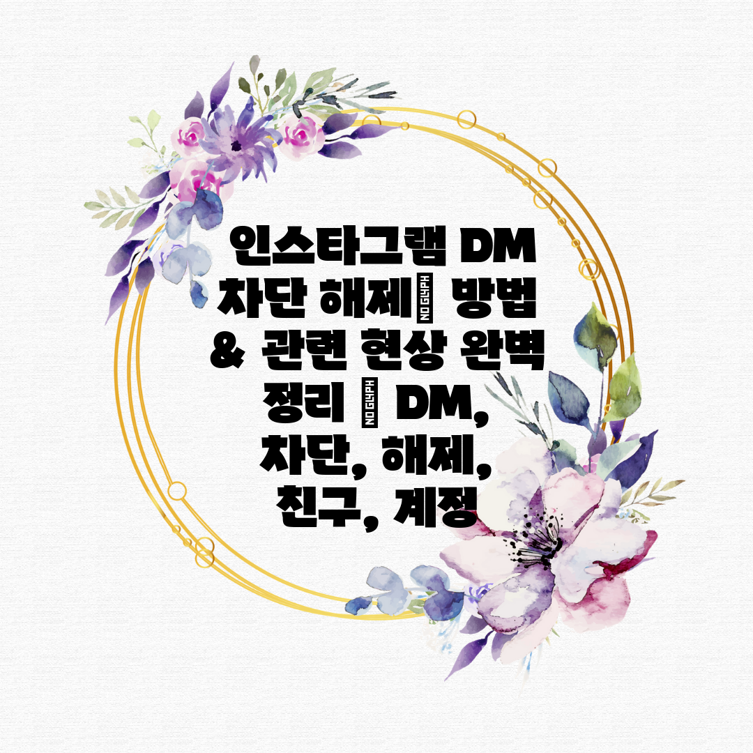  인스타그램 DM 차단 해제 방법 & 관련 현상 완벽 