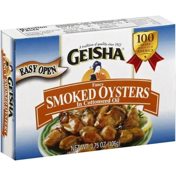 Geisha Fancy Smoked Oysters In Cottonseed Oil&#44; 3.75 oz