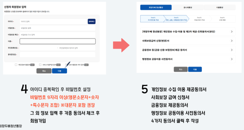 희망두배청년통장 신청