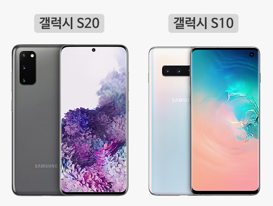  갤럭시 S20 vs 갤럭시 S10 스마트폰 스펙 크기 무게 가성비 비교