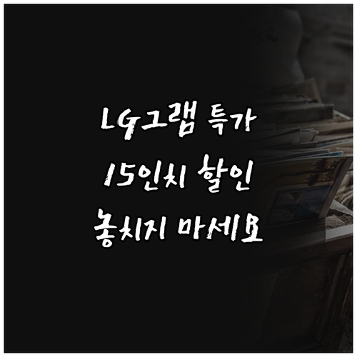 LG그램 15인치 노트북 특가 정보 