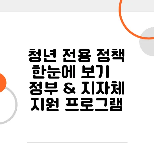 청년 전용 정책 한눈에 보기 – 정부 & 지자체 지원 프로그램