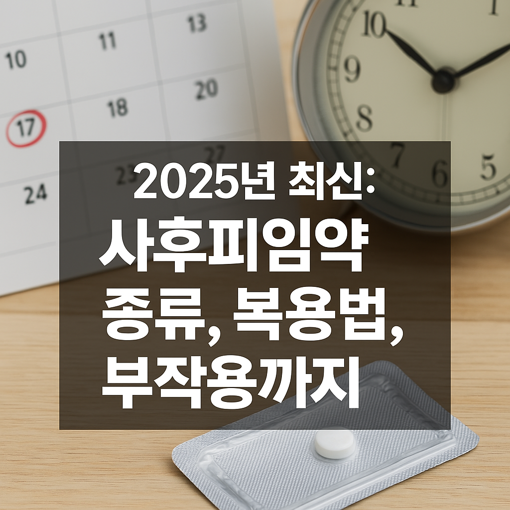 2025년 최신 : 사후피임약 종류, 복용법, 부작용까지 한눈에