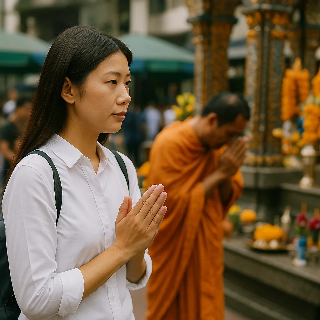 a respectful traveler observing local culture abroad