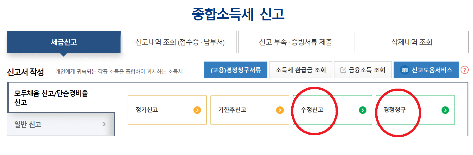 수정신고와 경정청구