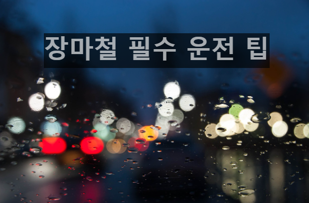  장마철 필수 운전 팁 안전 예방 조치 및 팁