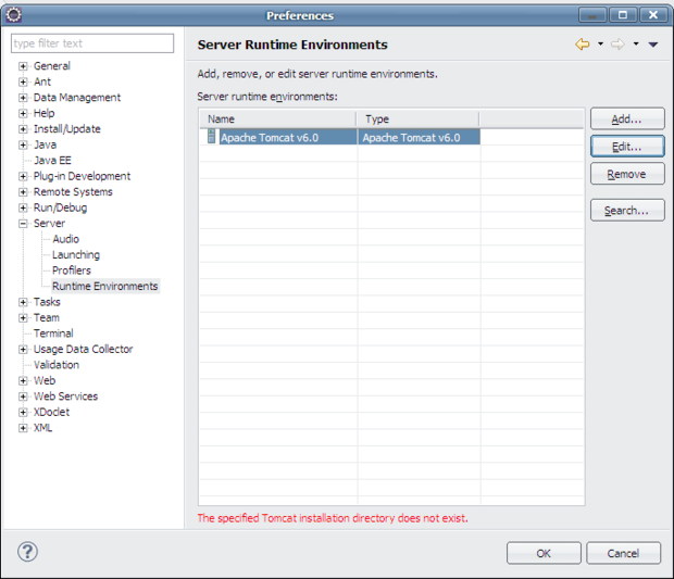 [개발 IT] The specified Tomcat installation directory does not exist 에러 해결방법