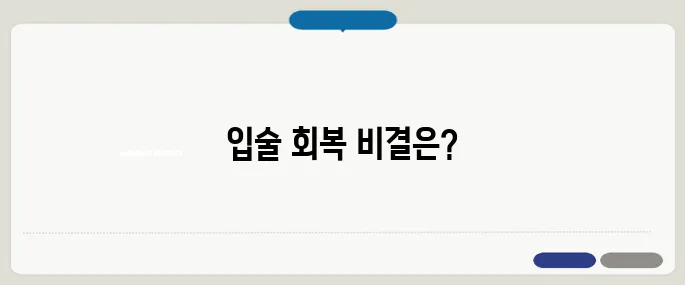 입술이 부르트는 이유