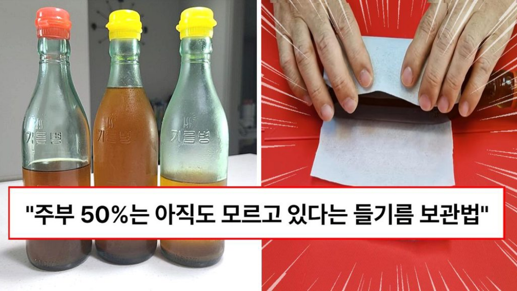 “이렇게 하면 1년동안 들기름, 참기름을 보관할 수 있습니다 ” 잘못 보관하여 쩐내나는 들기름 제대로 보관하는 똑똑한 방법