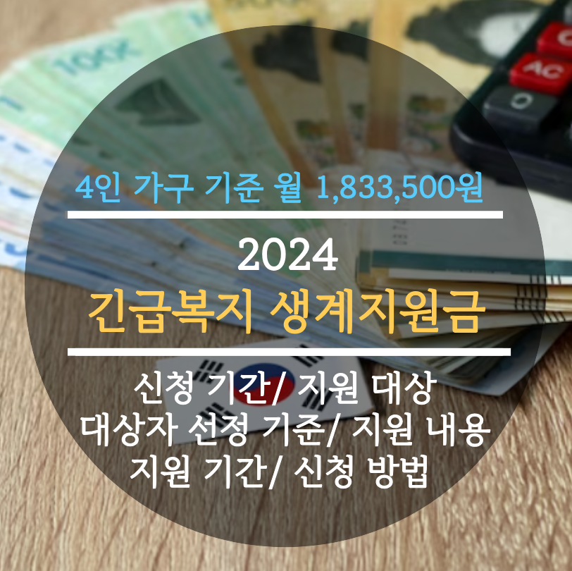  2024 긴급복지 생계지원금 신청 기간/ 지원 대상/ 대상자 선정 기준/ 지원 내용/ 지원 기간/ 신청 방법 총정리