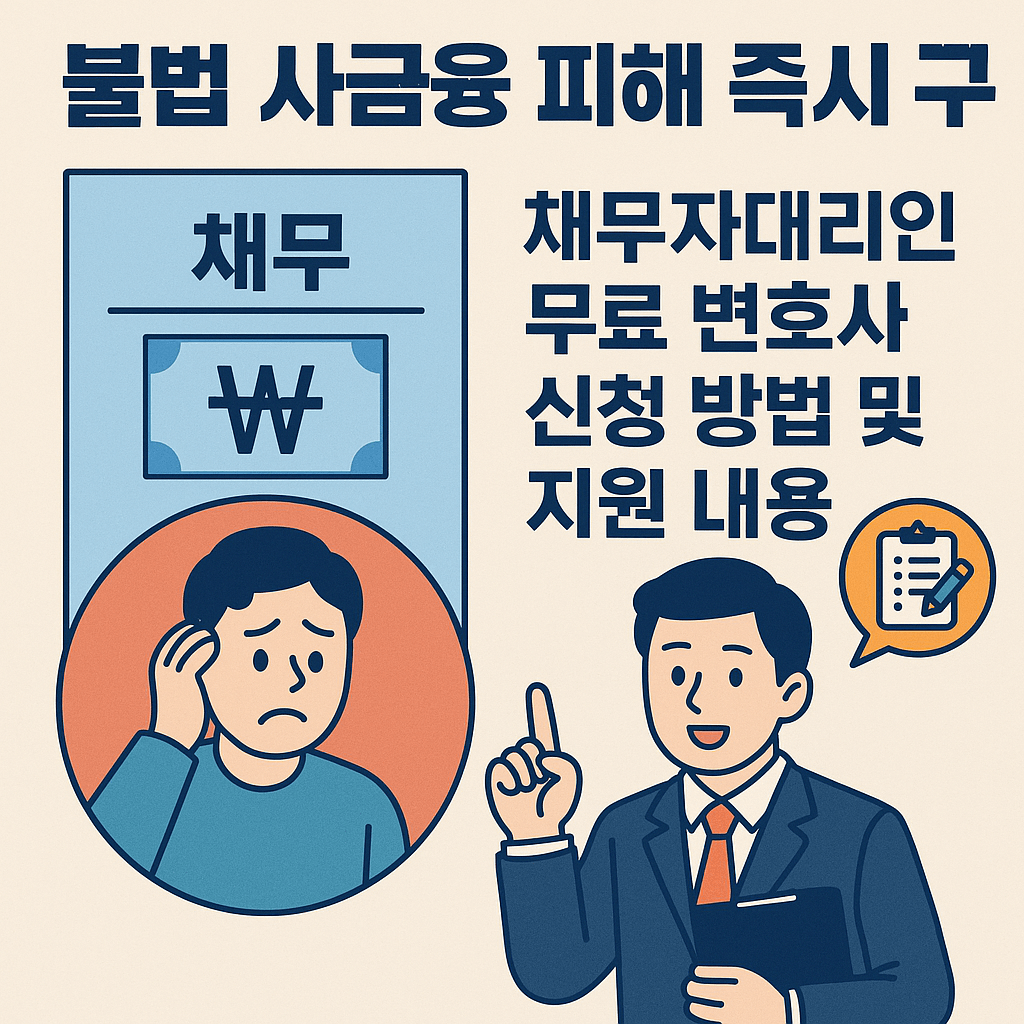 [불법 사금융 피해 즉시 구제] 채무자대리인 무료 변호사 신청 방법 및 지원 내용