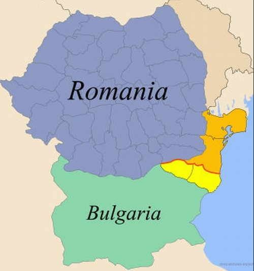 Map Romania and bulgaria