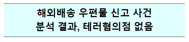  해외배송 우편물 신고 사건 분석 결과