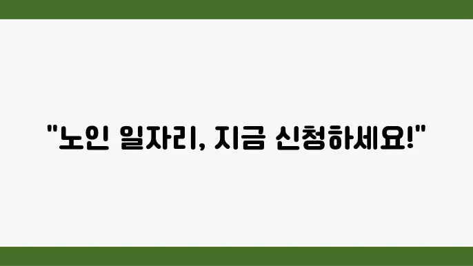 2025 노인 일자리 신청 및 지원 내용