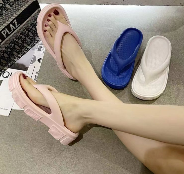  폭신한 통굽 4cm 쪼리 슬리퍼