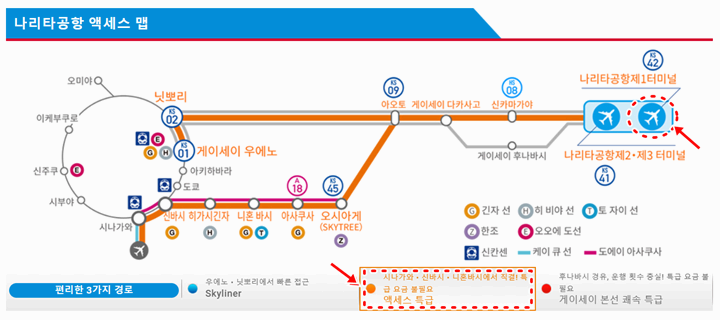 나리타공항 노선도