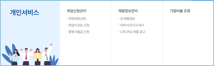 국가보훈처-취업정보시스템-개인서비스