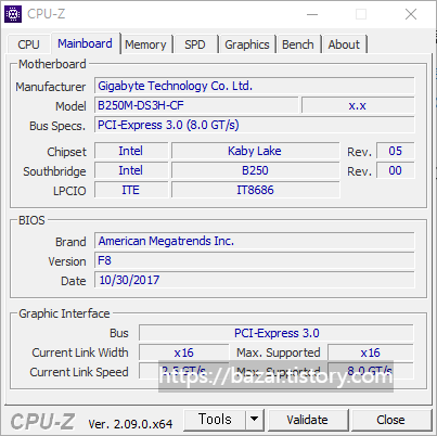CPU-Z 메인보드 확인