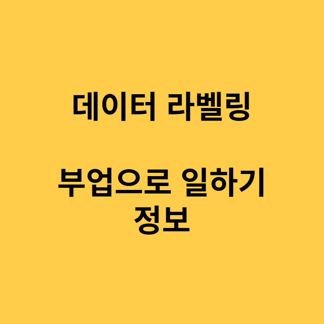  부업, 데이터라벨링