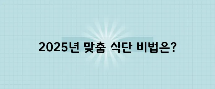 2025년에 맞춘 체질별 건강 식단 추천 7가지 전략을 만나보세요!