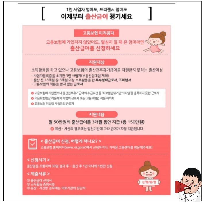 출산휴가급여-지원금액정리