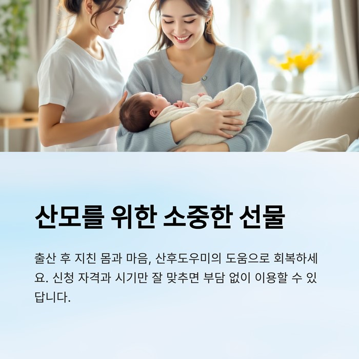 산후도우미 신청방법 시기 비용 주의사항 총정리 요약 이미지