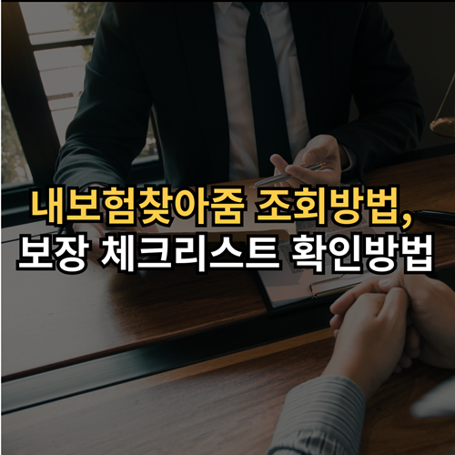  '내보험찾아줌' 가입내역 조회방법 및 체크리스트 알아보기