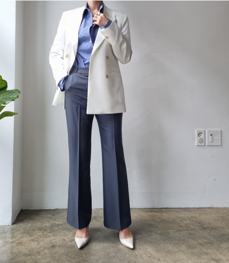 색상 배색 품절상품과 배송지연안내 - 메종셔츠 ( 블루색상 1