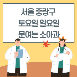 서울 중랑구 토요일 일요일 소아과 진료 병원 리스트