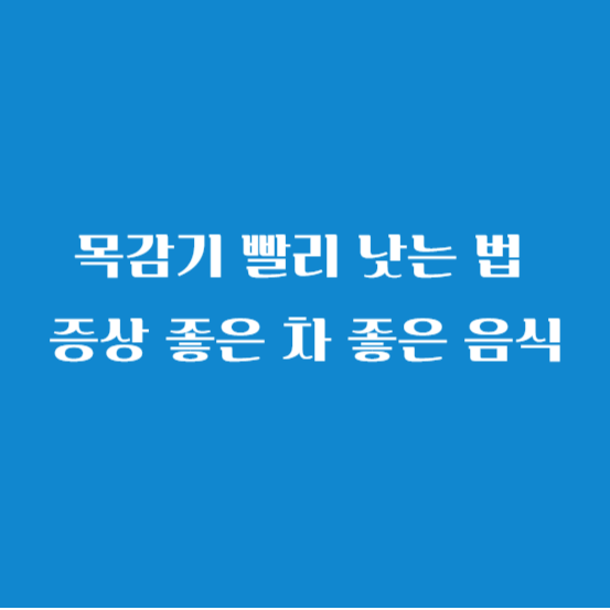 목감기 빨리 낫는 법 증상 좋은 차 좋은 음식