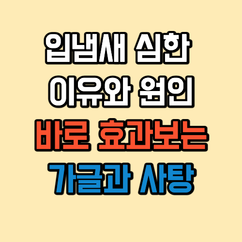  심한 입냄새 이유와 제거방법 ! 즉시 효과보는 캔디와 가글 추천