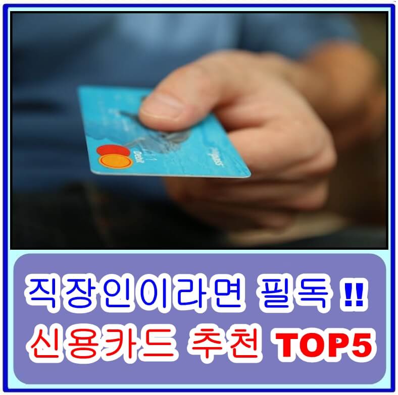  직장인 필독해야할 생활 영역별 혜택좋은 신용카드 추천 TOP5