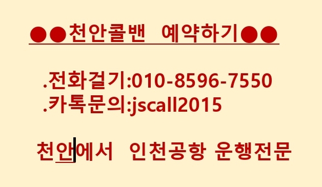  [천안콜밴]천안에서인천공항운행전문-성환,목천,아산,탕정,배방