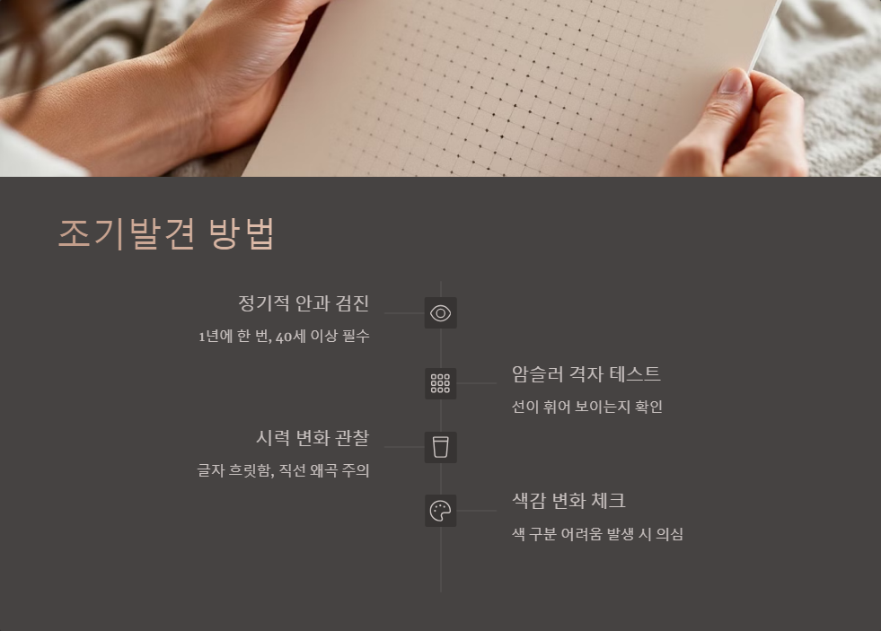 황반변성 조기발견 방법과 관리법