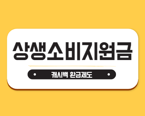  상생소비지원금이란? 사용법 사용처 지원자격 등 총정리