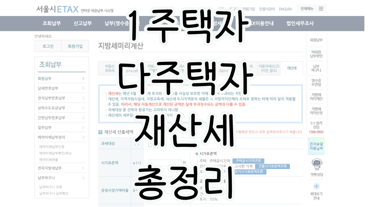 1주택자, 다주택자 재산세 총정리