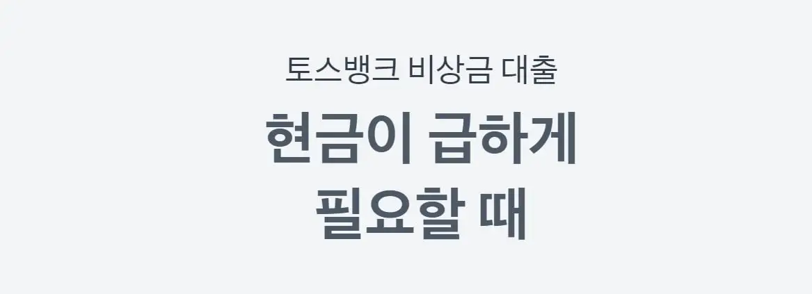 토스뱅크 비상금대출 후기