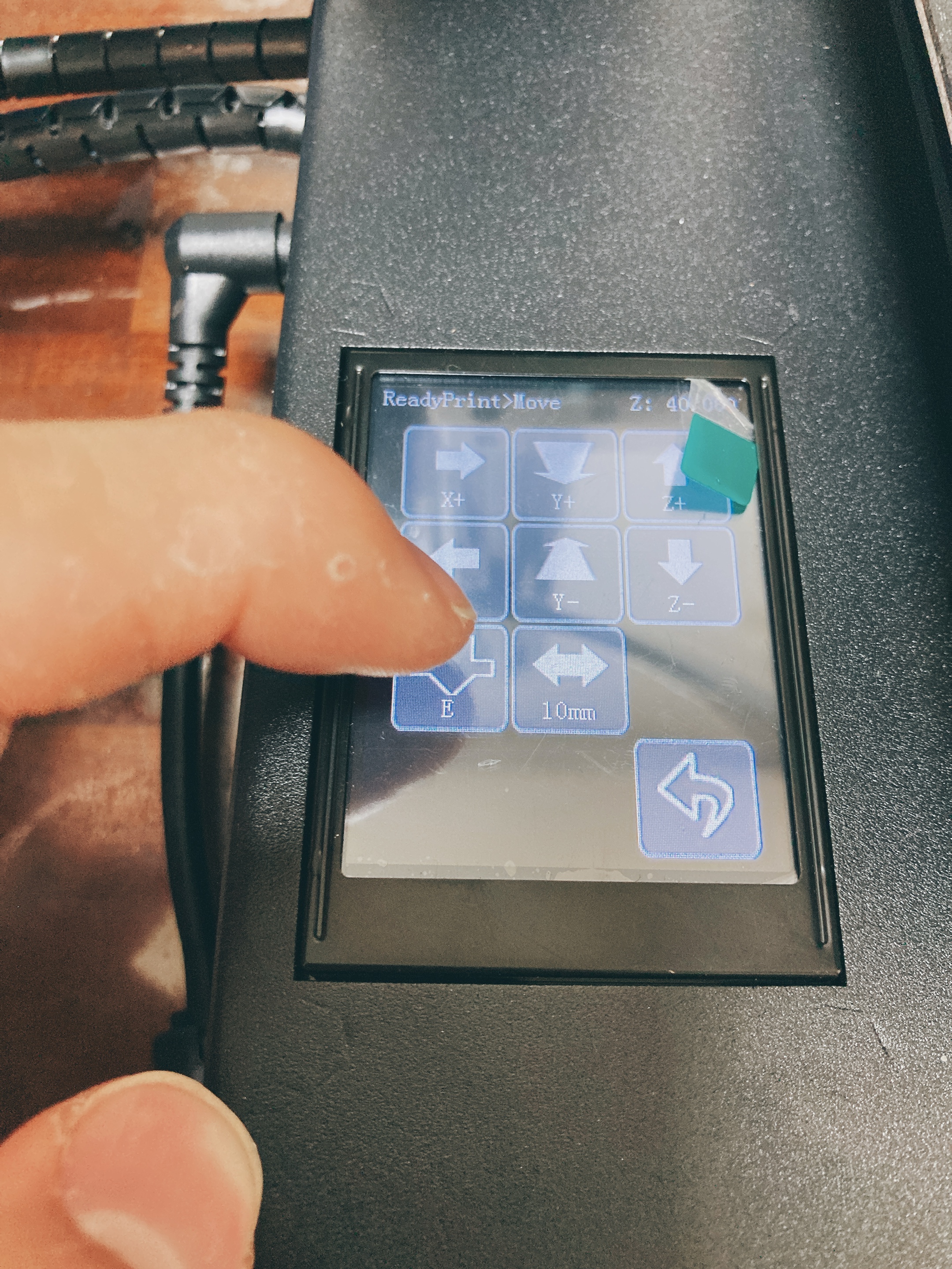 킹룬 KP3S 필라멘트 교체 방법_익스트루더 밀어내기 위한 메뉴 위치2