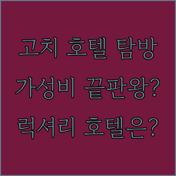 고치 호텔 탐방기.. 가성비 끝판왕부