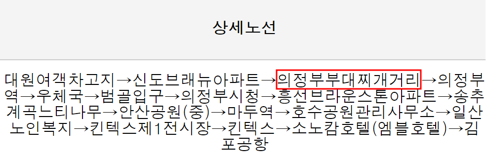 부대찌개거리-김포공항-노선안내