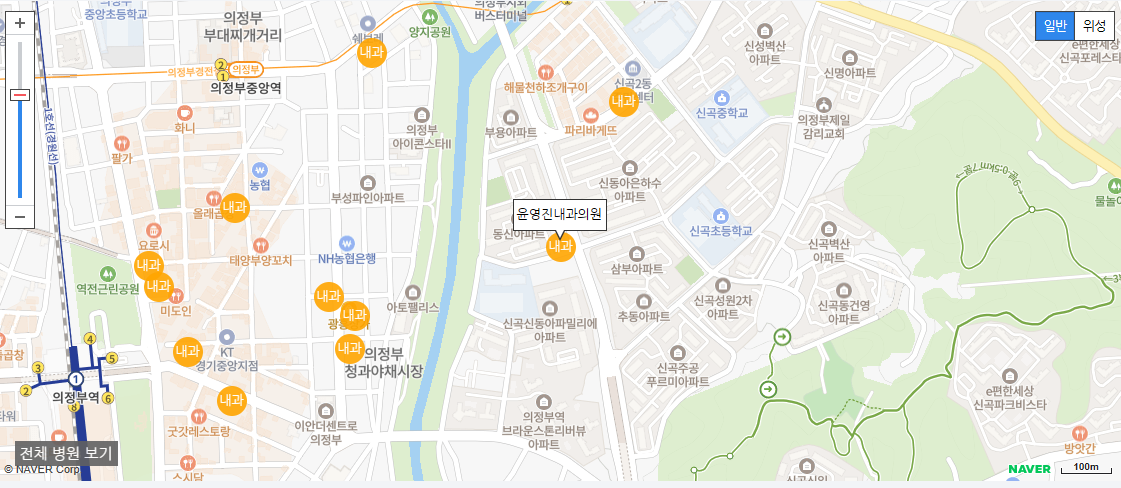 의정부시 일요일 진료 내과 병원 윤영진내과의원