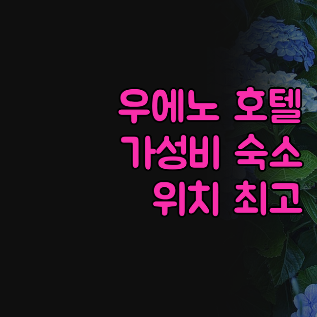 우에노 호텔 고민 끝! 가성비 갑, 