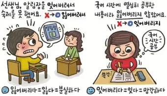 잊다 잃다 차이 맞춤법 비교_20