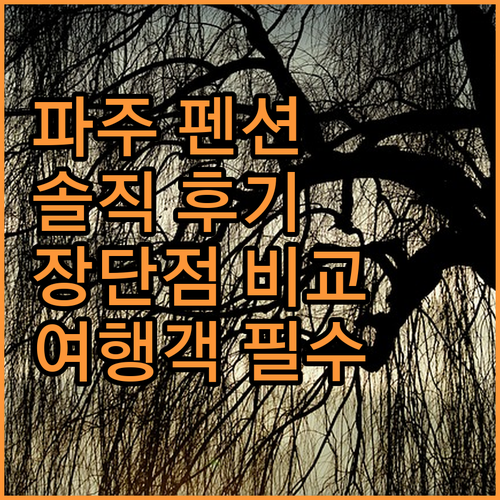 파주 펜션 & 호텔 완벽 분석 여행객