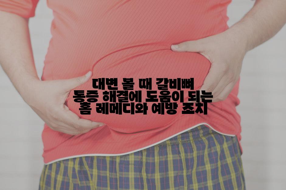 대변 볼 때 갈비뼈 통증 해결에 도움이 되는 홈 레메디와 예방 조치