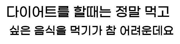  다이어트를 할때는 정말 먹고 싶은 음식을 먹기가 참 어려운데요